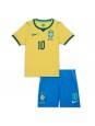 Brasilien Vinicius Junior #10 Heimtrikotsatz für Kinder WM 2026 Kurzarm (+ Kurze Hosen)